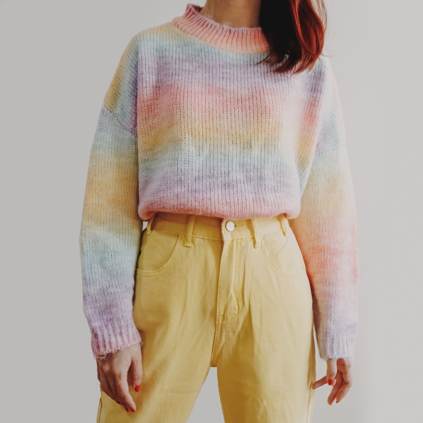 Pastel Ombre Stripe Sweater (Rainbow)