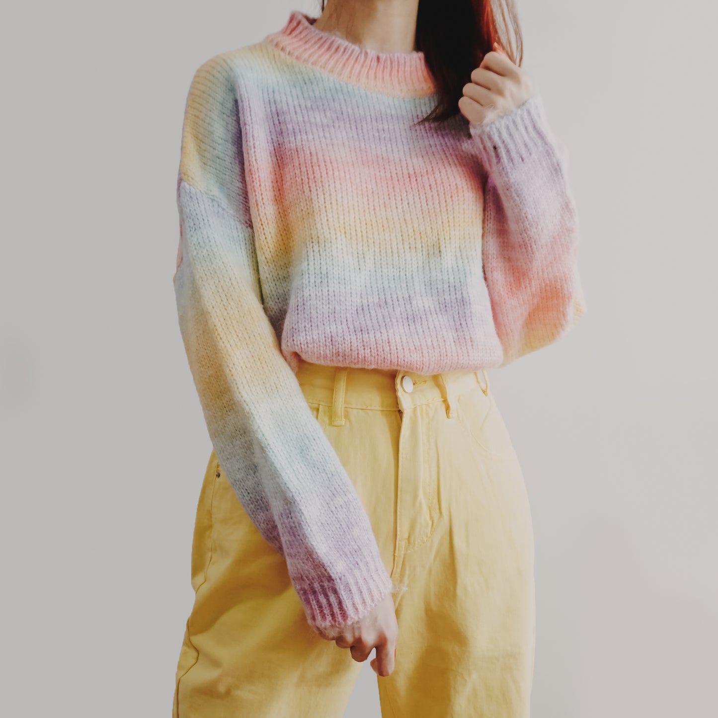 Pastel Ombre Stripe Sweater (Rainbow)