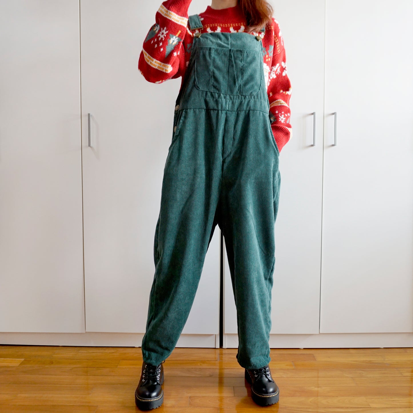 Corduroy Overalls (Forest Green)