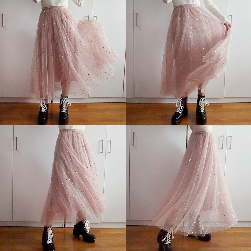 Moon & Star Tulle Midi Skirt (5 Colors)