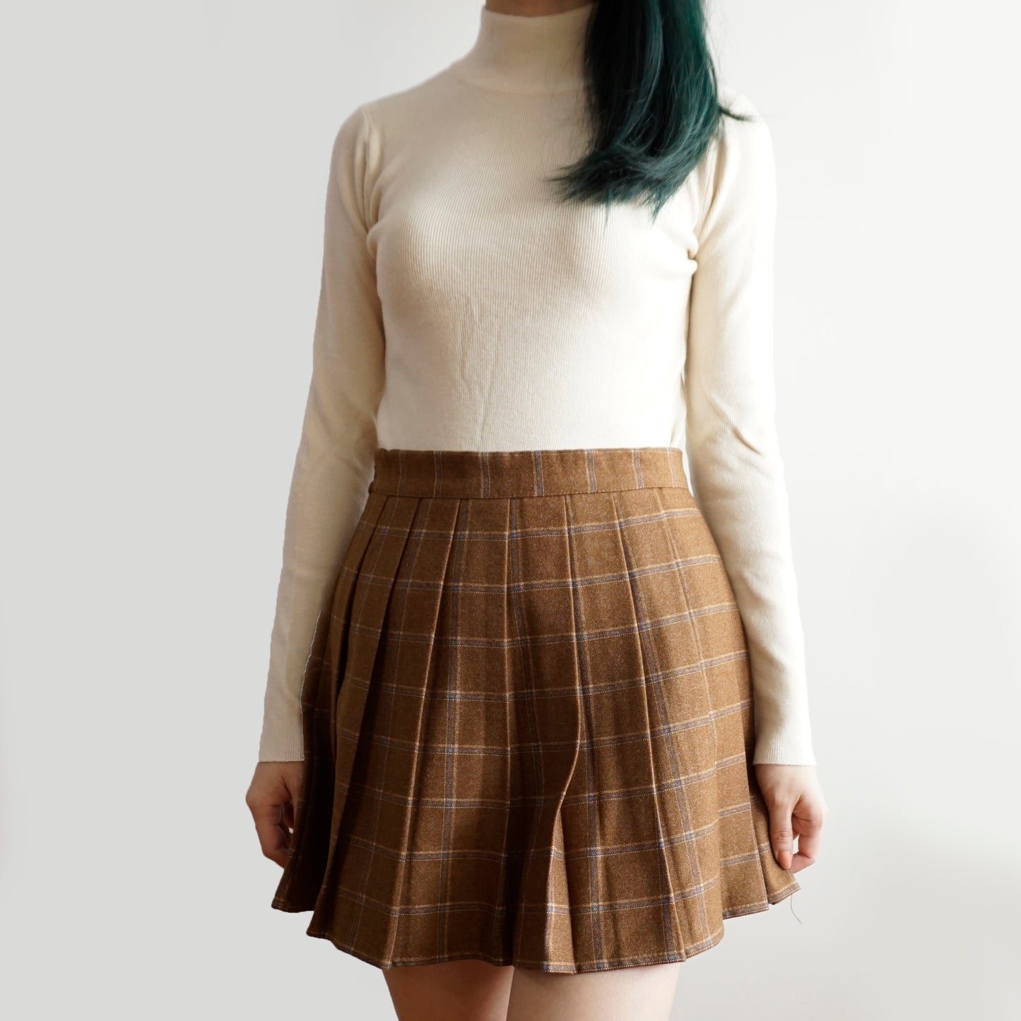 Autumn Plaid Tennis Skirt (Brown)