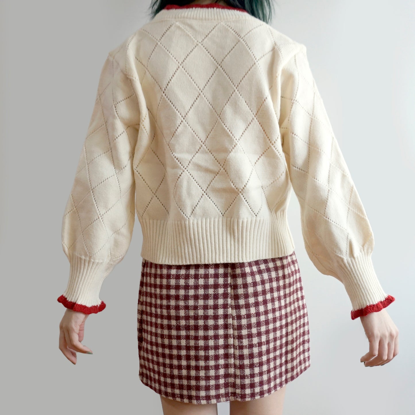 Cherry Diamond Knit Cardigan (3 Colors)