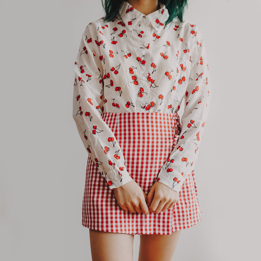 Cherry Button Up Shirt (2 Colors)