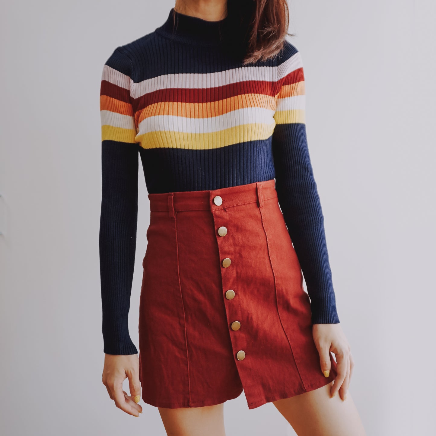 Sunset Stripe Mock Neck Sweater (3 Colors)