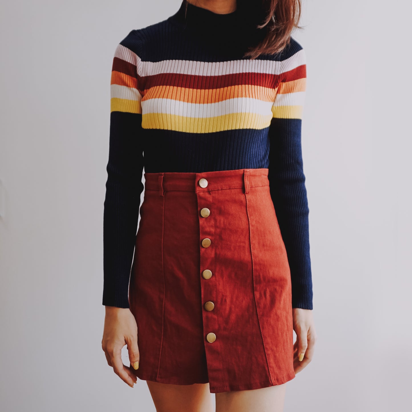 Sunset Stripe Mock Neck Sweater (3 Colors)