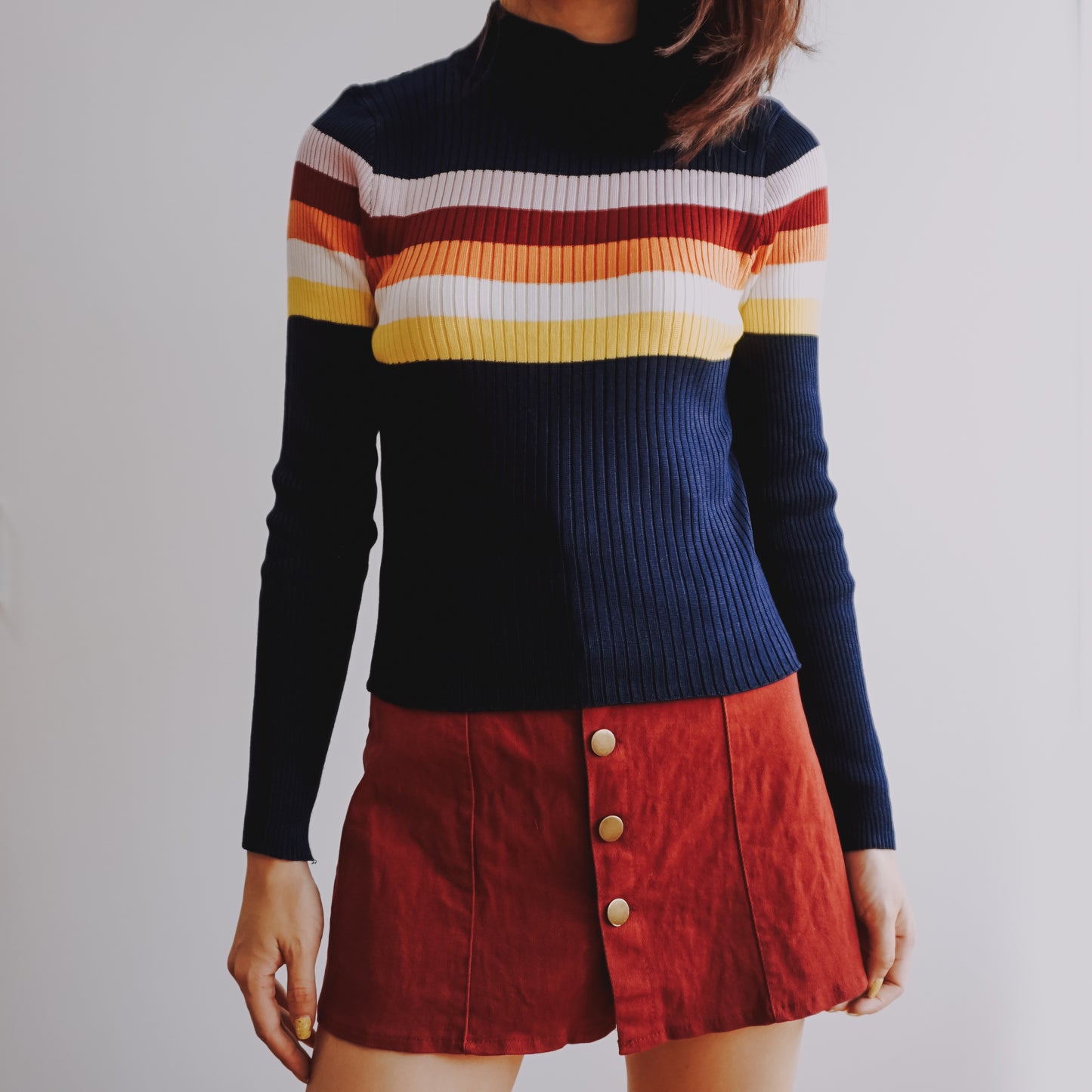 Sunset Stripe Mock Neck Sweater (3 Colors)