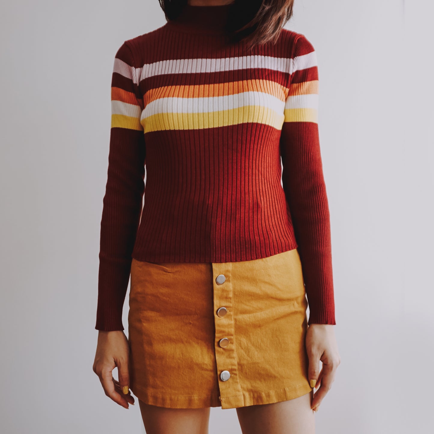 Sunset Stripe Mock Neck Sweater (3 Colors)