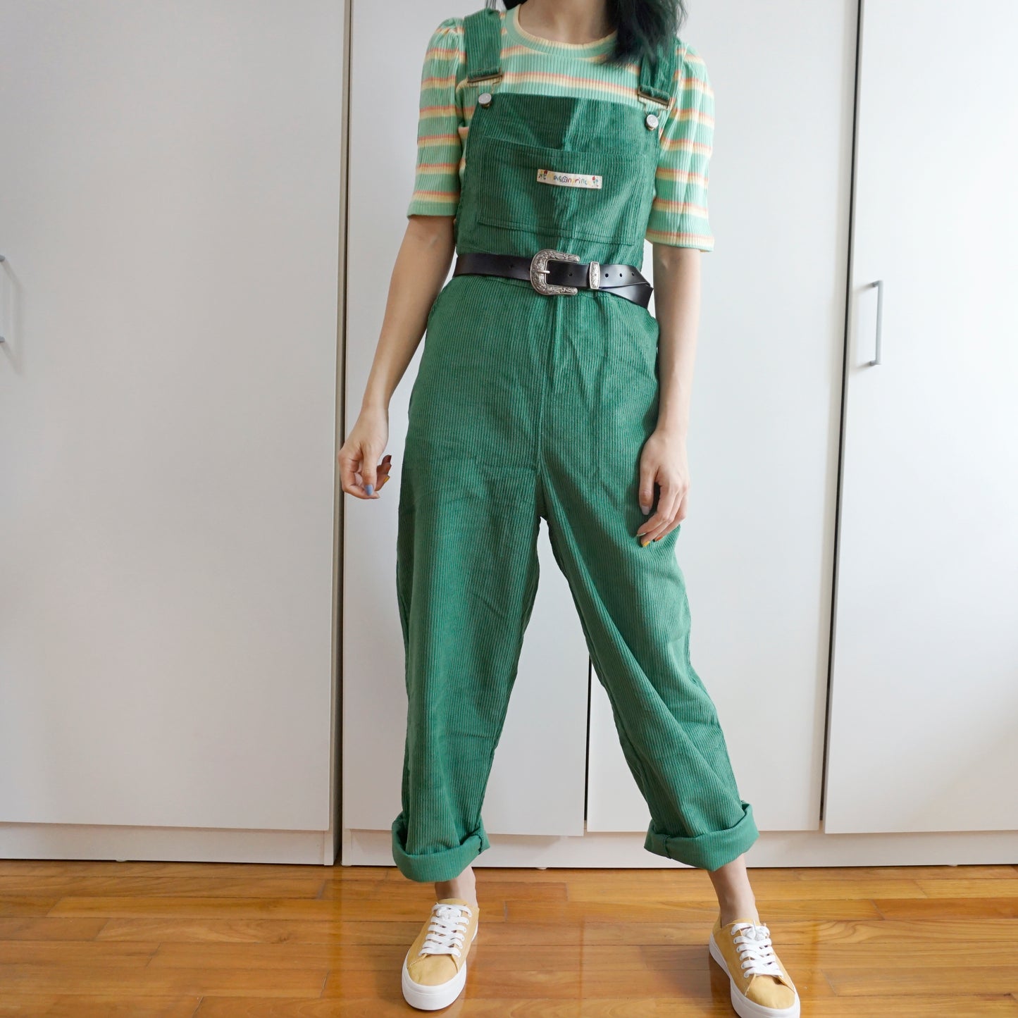 Boyfriend Corduroy Overalls (Alpine Green)