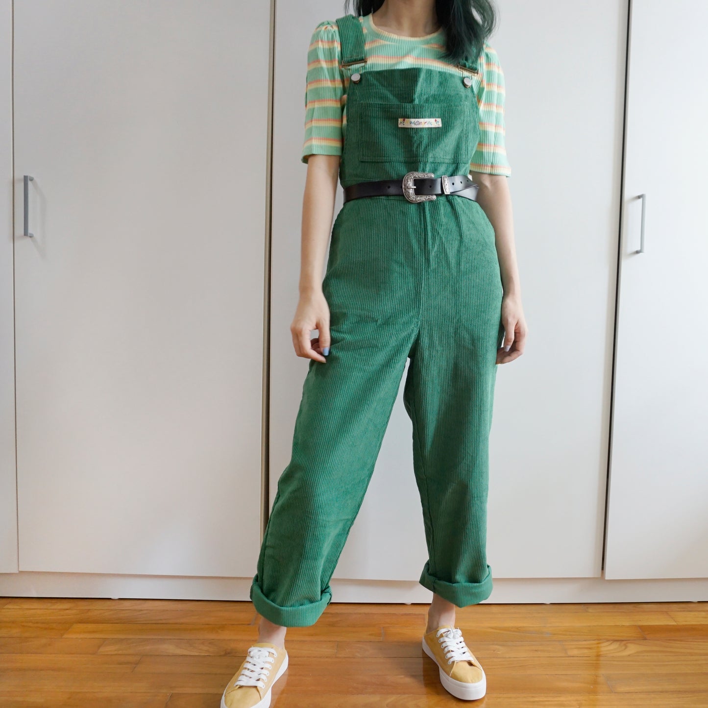 Boyfriend Corduroy Overalls (Alpine Green)