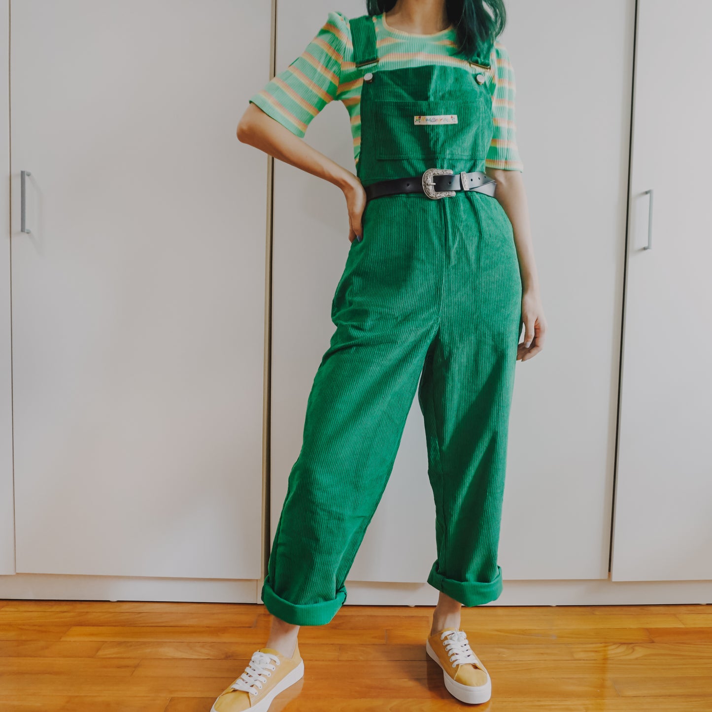 Boyfriend Corduroy Overalls (Alpine Green)