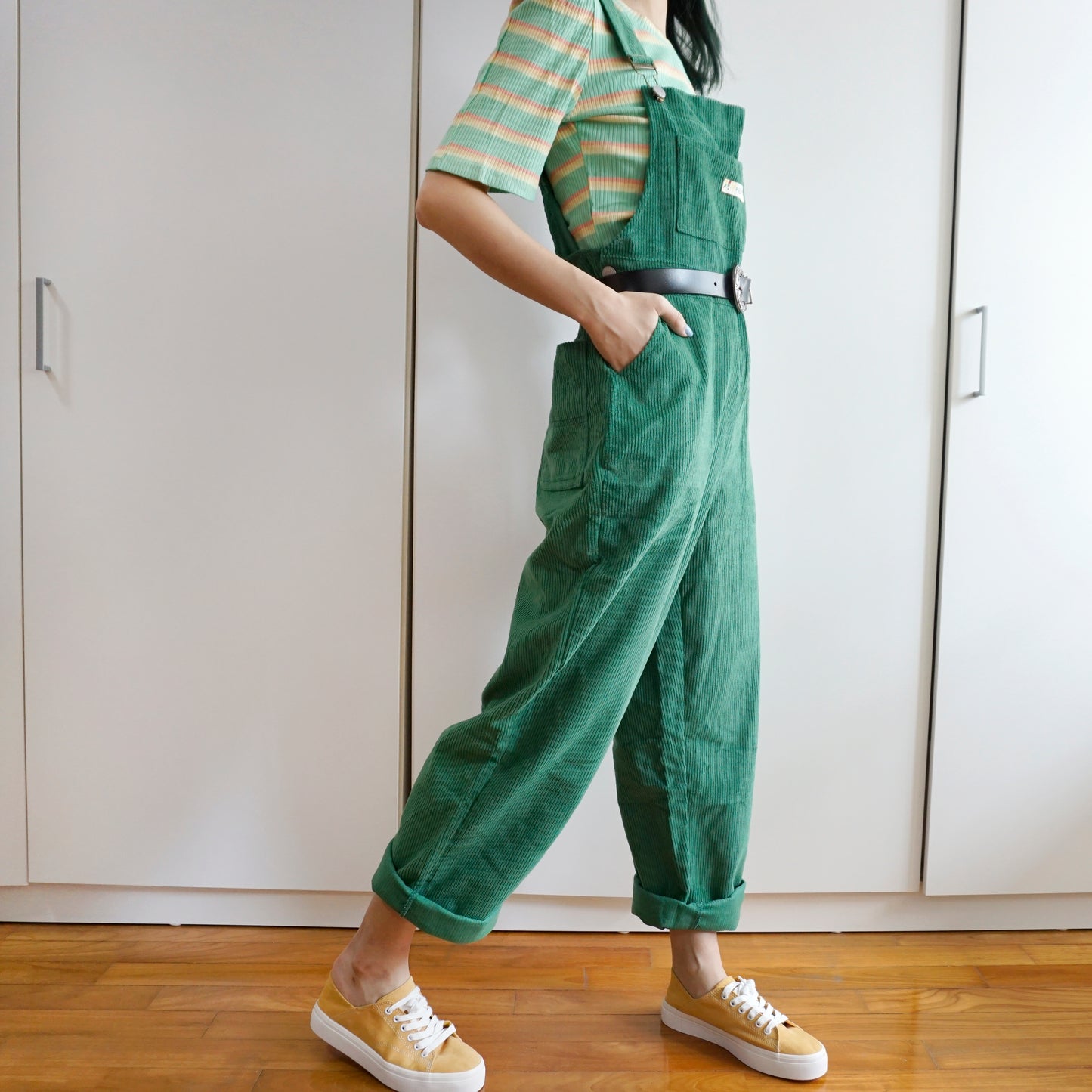 Boyfriend Corduroy Overalls (Alpine Green)