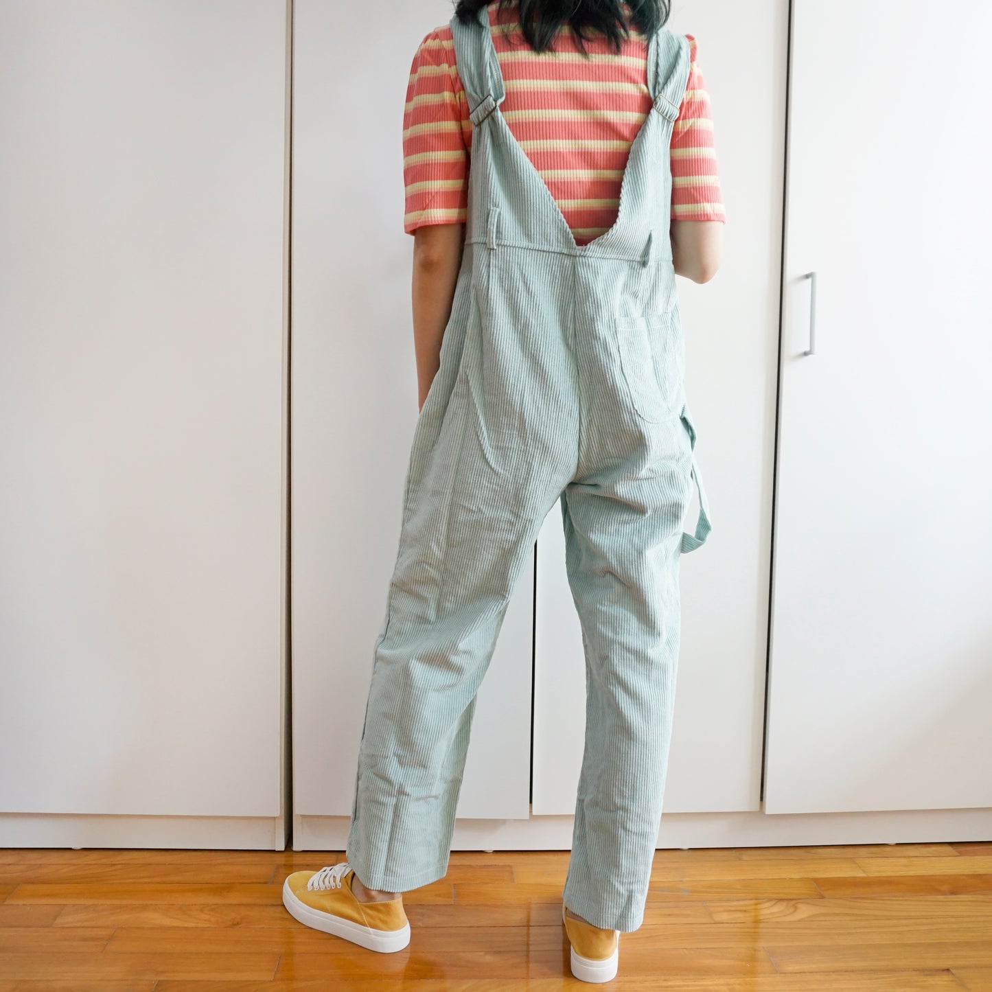 Corduroy Boyfriend Overalls (Eggshell Blue)
