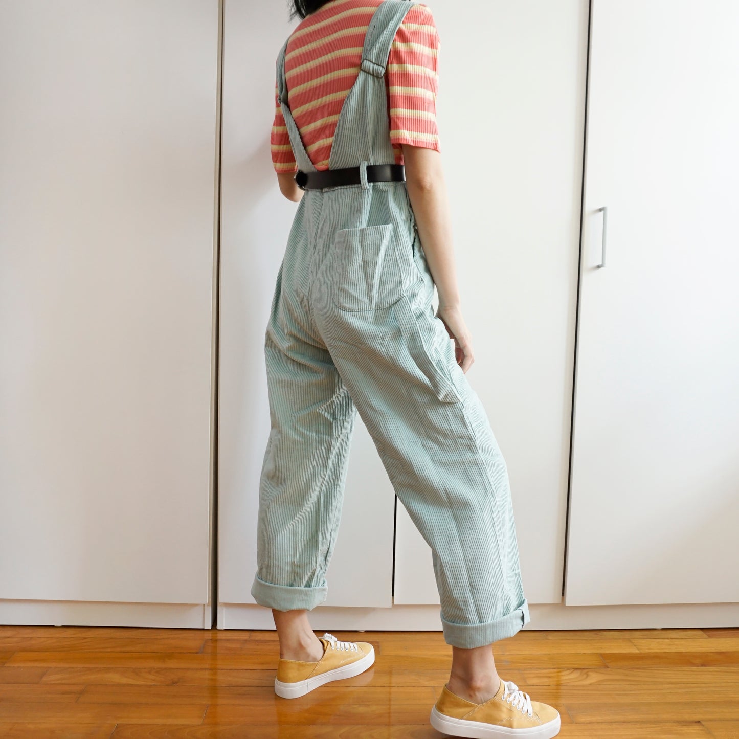 Corduroy Boyfriend Overalls (Eggshell Blue)