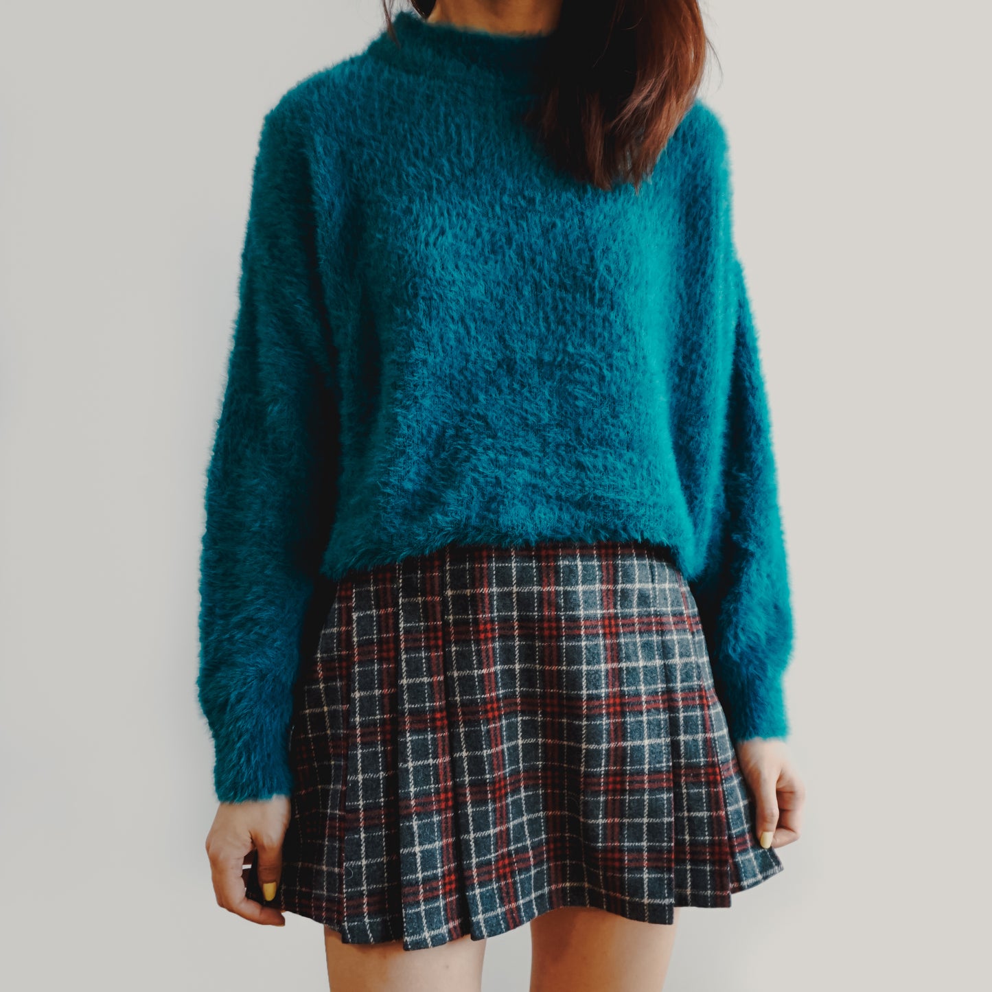 Fuzzy High Neck Sweater (6 Colors)