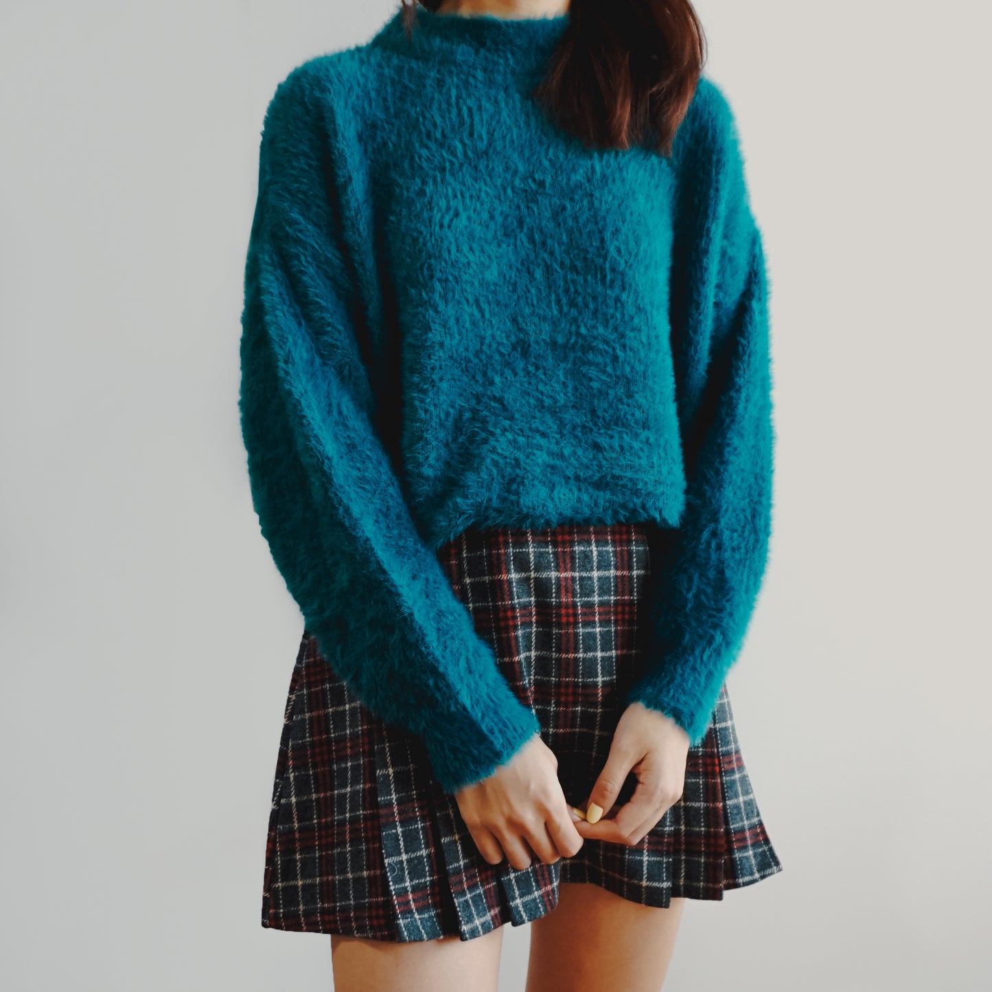 Fuzzy High Neck Sweater (6 Colors)