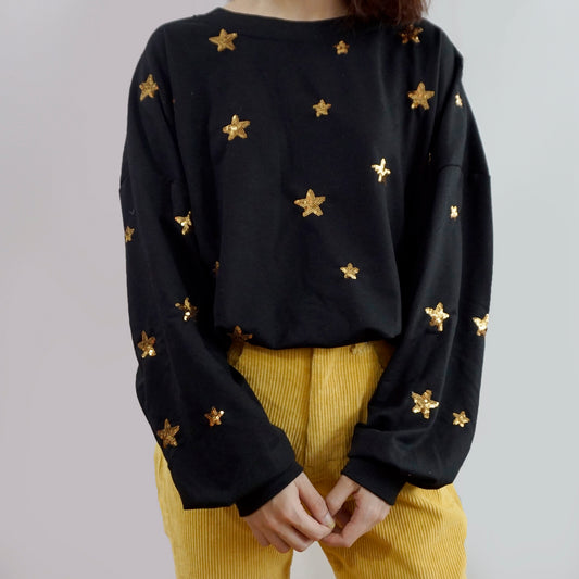 Starry Sequin Sweater (Black)
