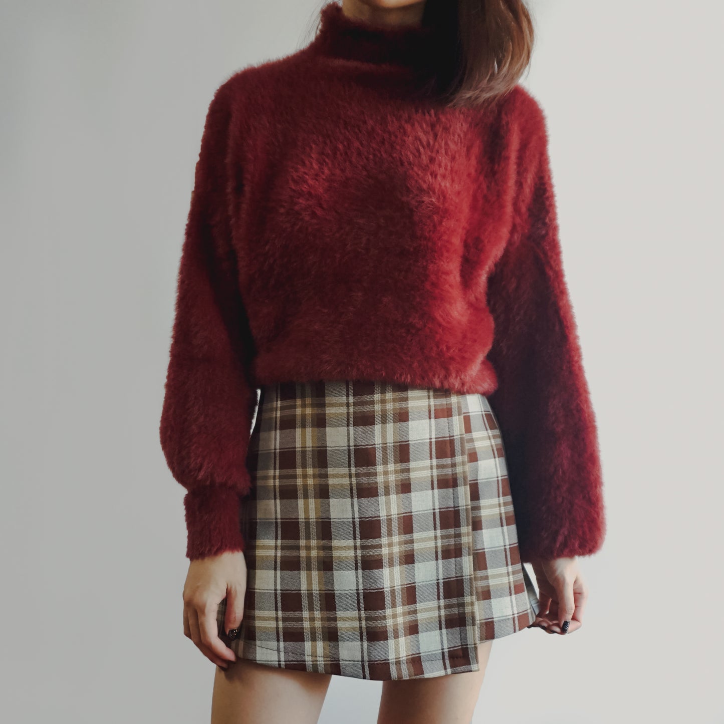 Fuzzy High Neck Sweater (6 Colors)