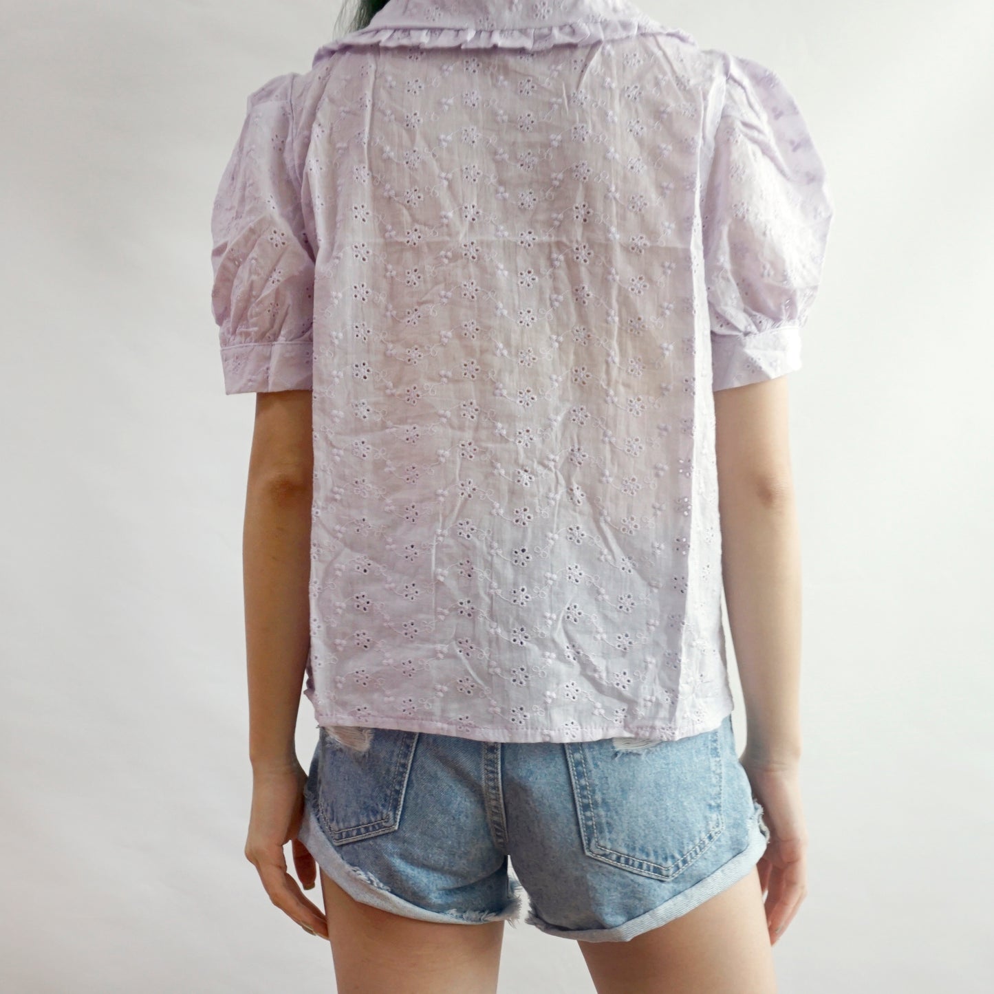 Peter Pan Eyelet Button Up Shirt (2 Colors)