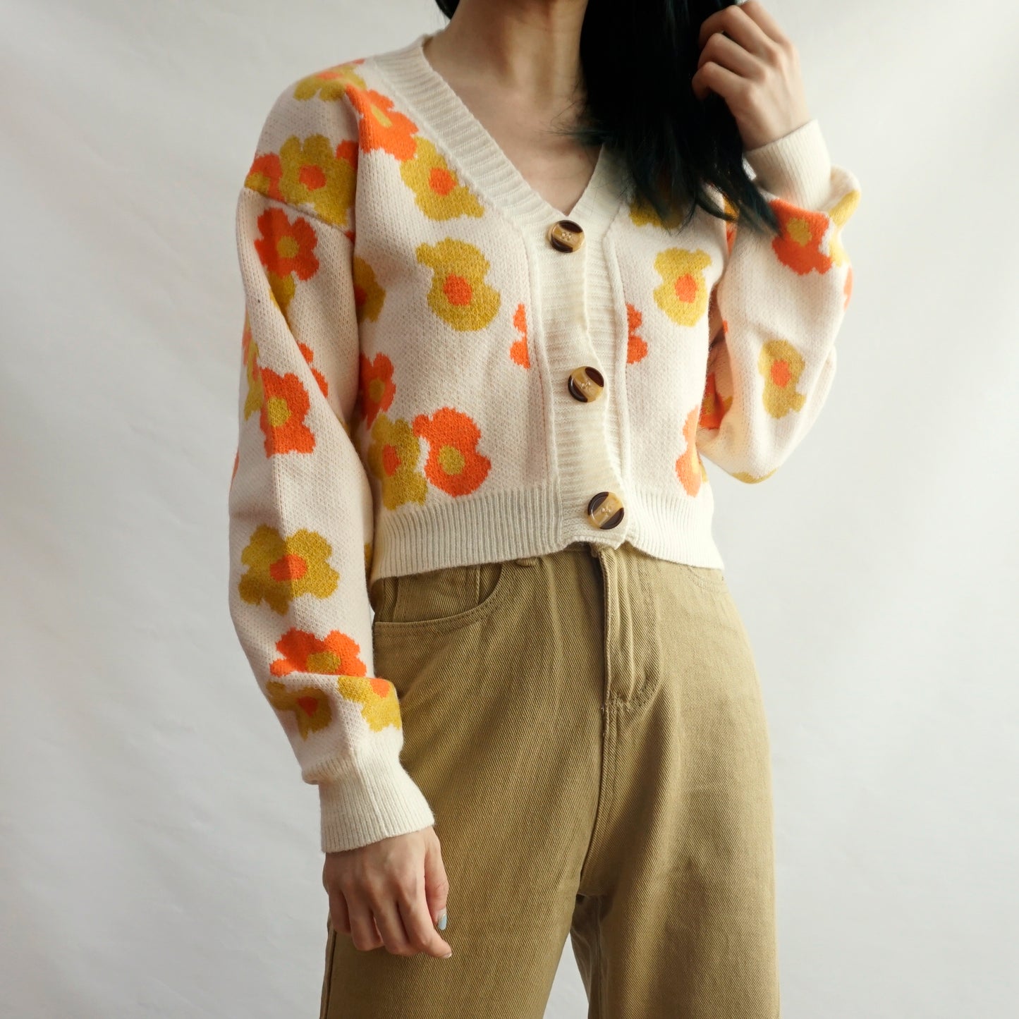 Flower Pop Cami & Cardigan Set (2 Colors)