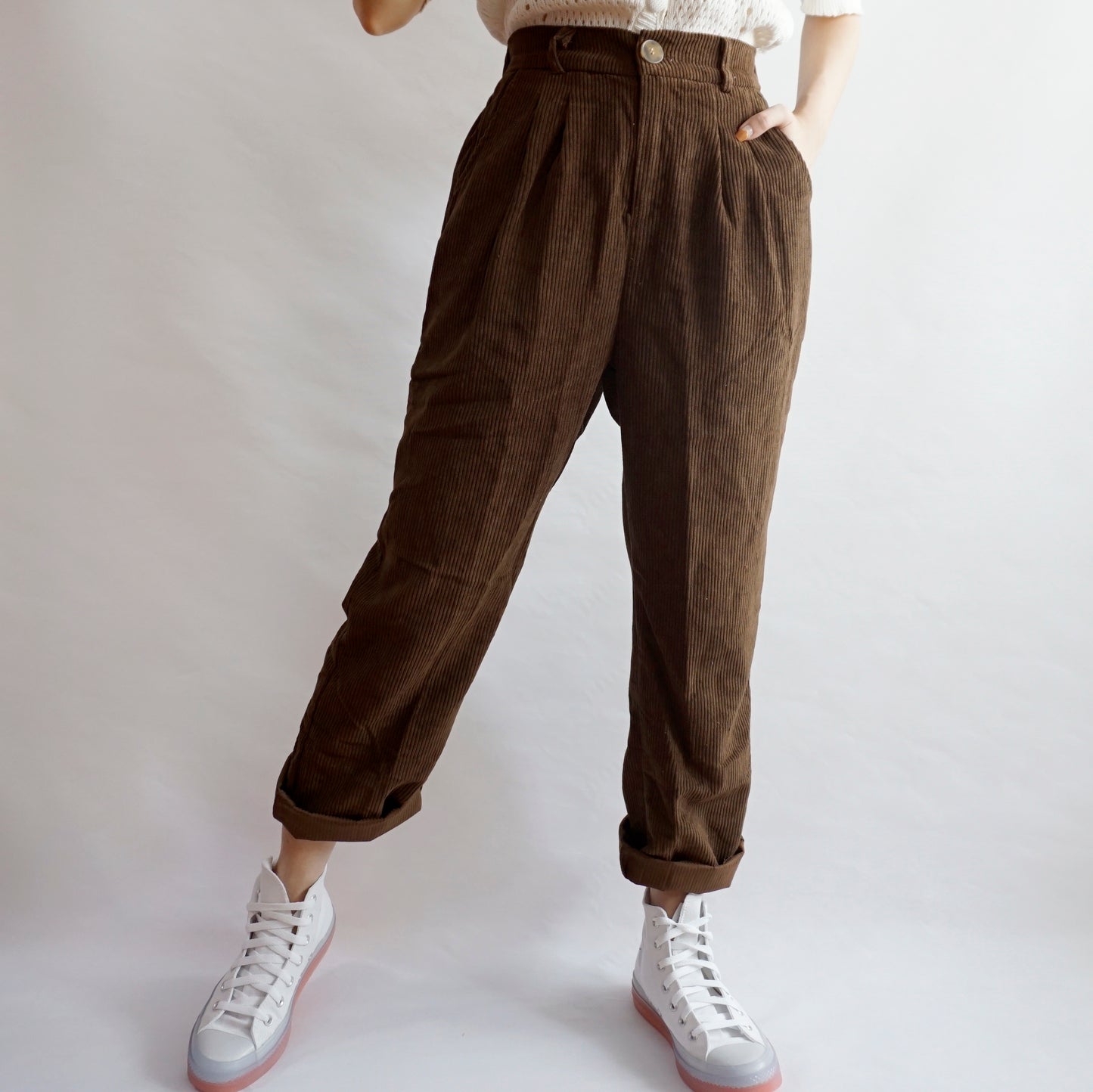 Pleated Corduroy Pants (4 Colors)