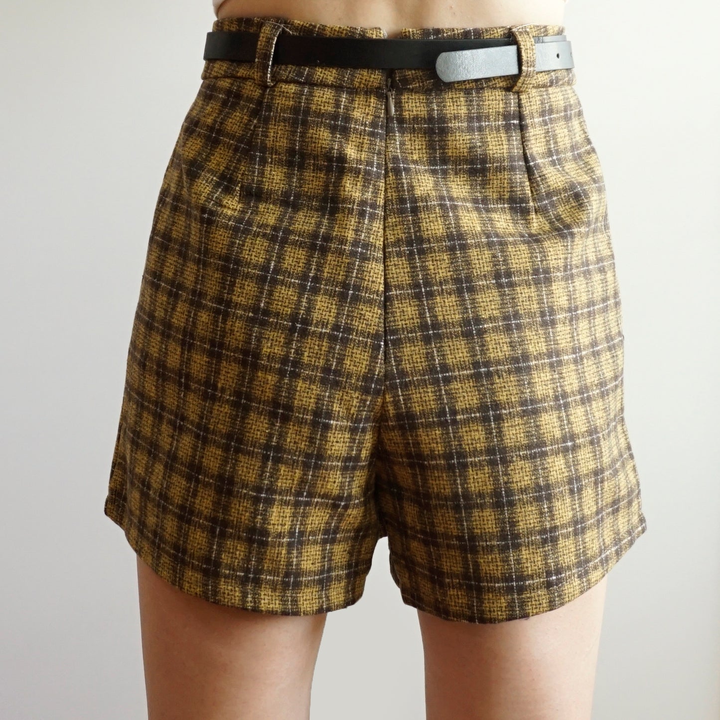 Asymmetrical Tweed Plaid Shorts (4 Colors)