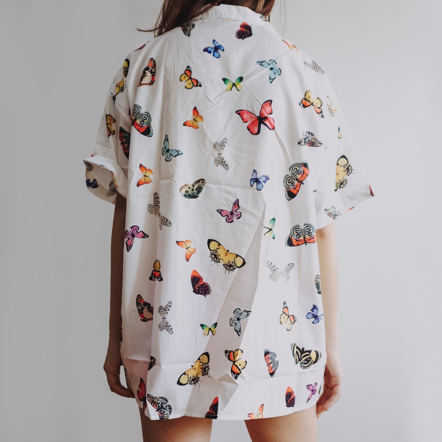 Butterfly Button Up Shirt (White)