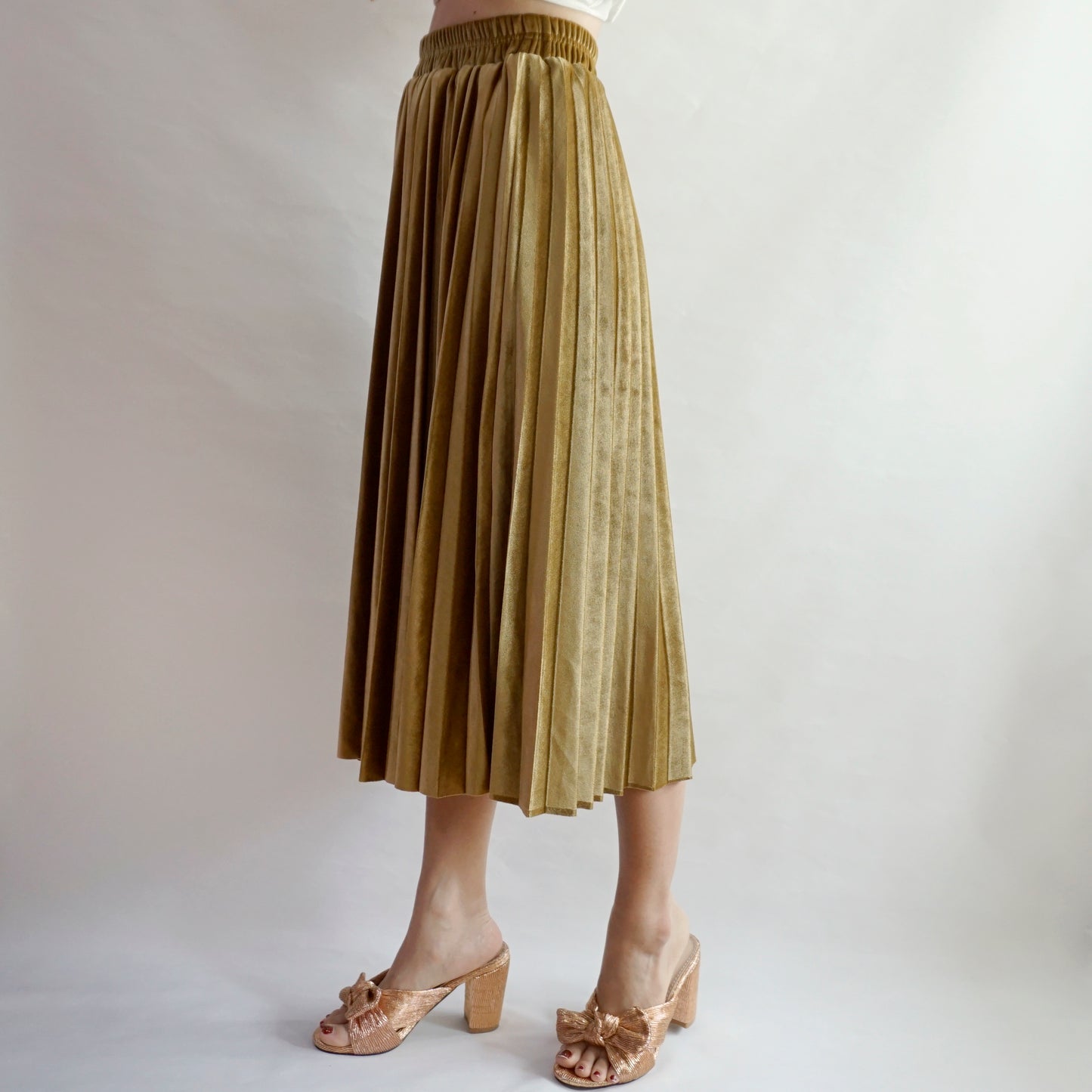 Velvet Pleated Midi Skirt (6 Colors)