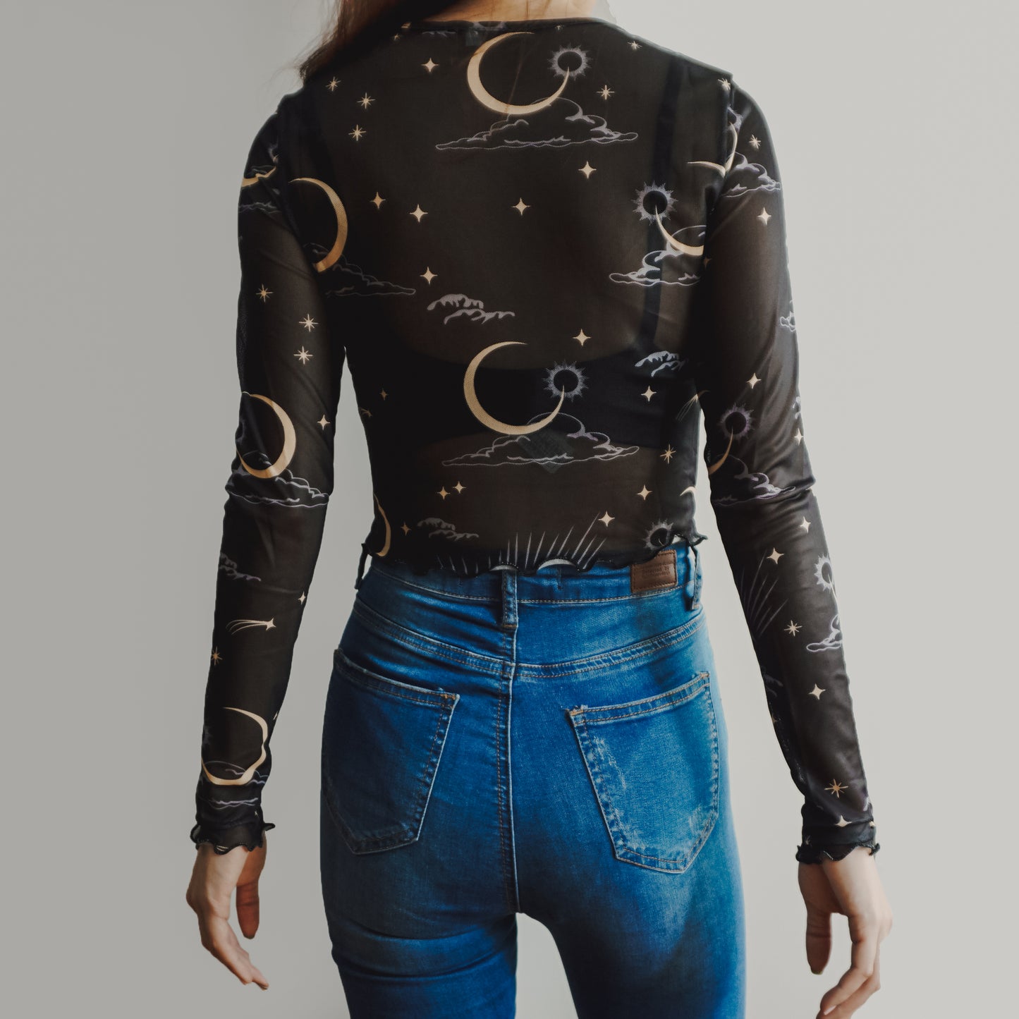 Sun & Moon Mesh Crop Top (2 Colors)