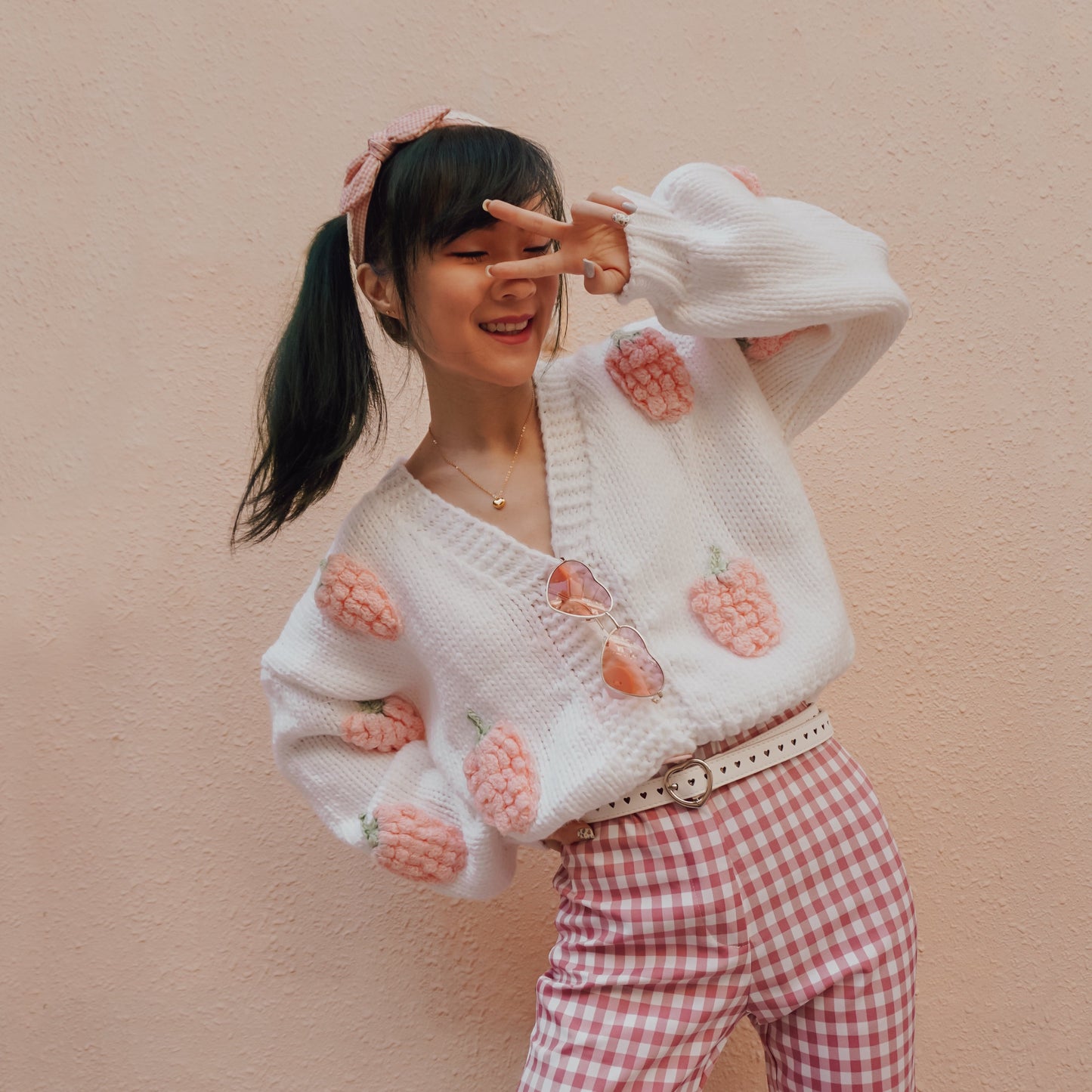 Chunky Strawberry Cropped Cardigan (2 Colors)