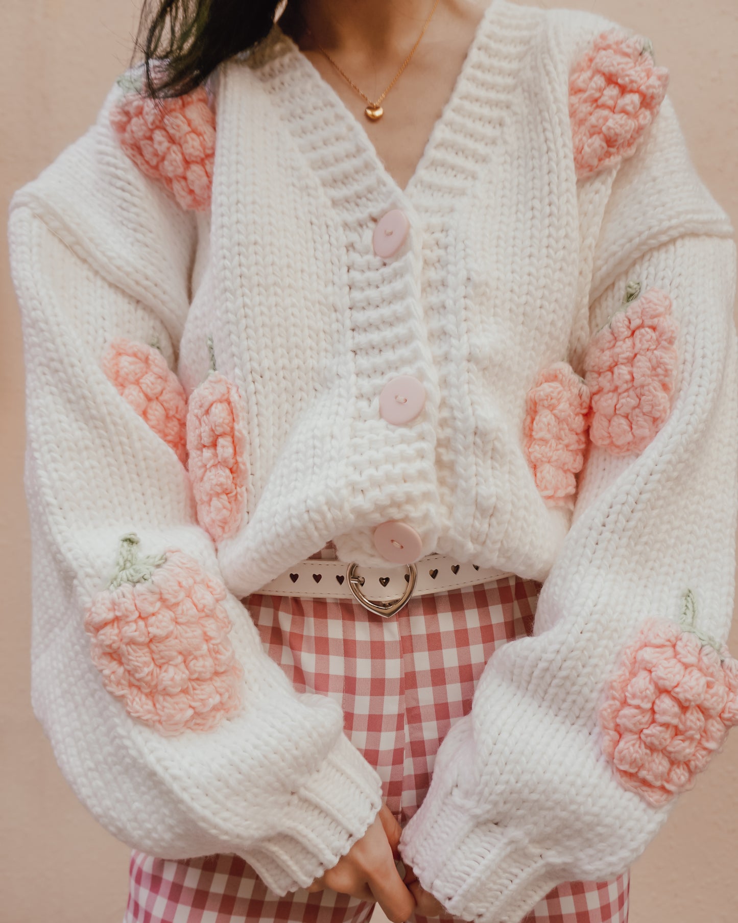 Chunky Strawberry Cropped Cardigan (2 Colors)