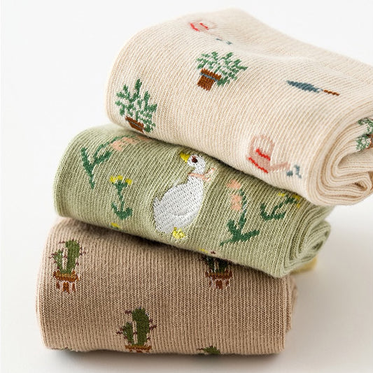 Duck Garden Sock Set (Green)