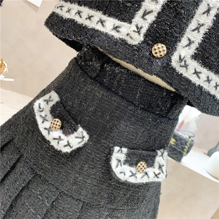 Simple Chic Tweed Set (Black)