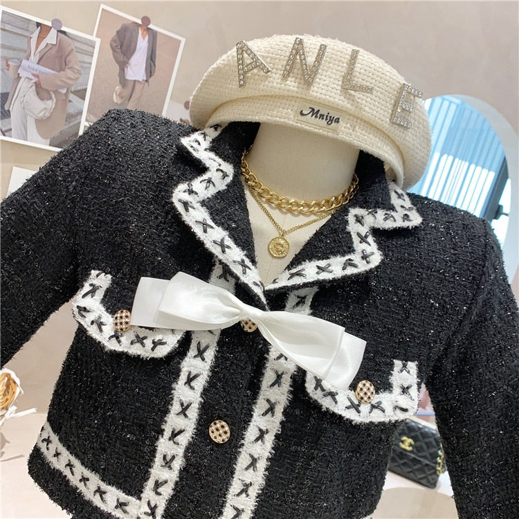 Simple Chic Tweed Set (Black)