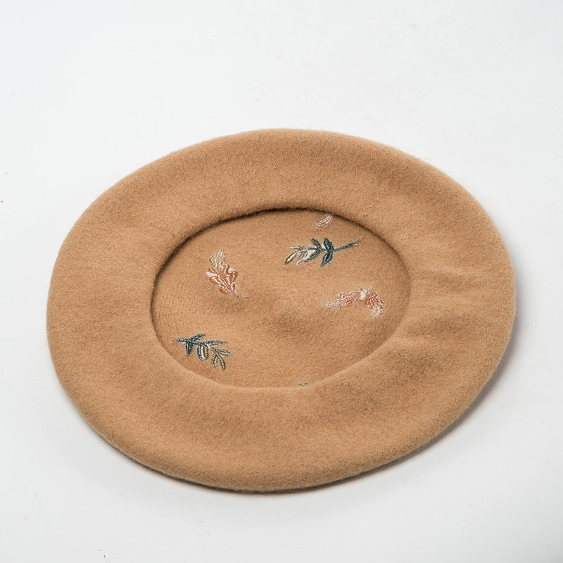 Bunny & Squirrel Embroidered Beret (3 Colors)