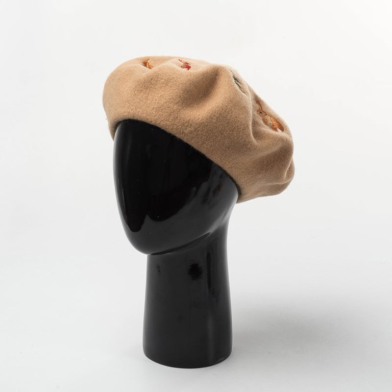 Bunny & Squirrel Embroidered Beret (3 Colors)
