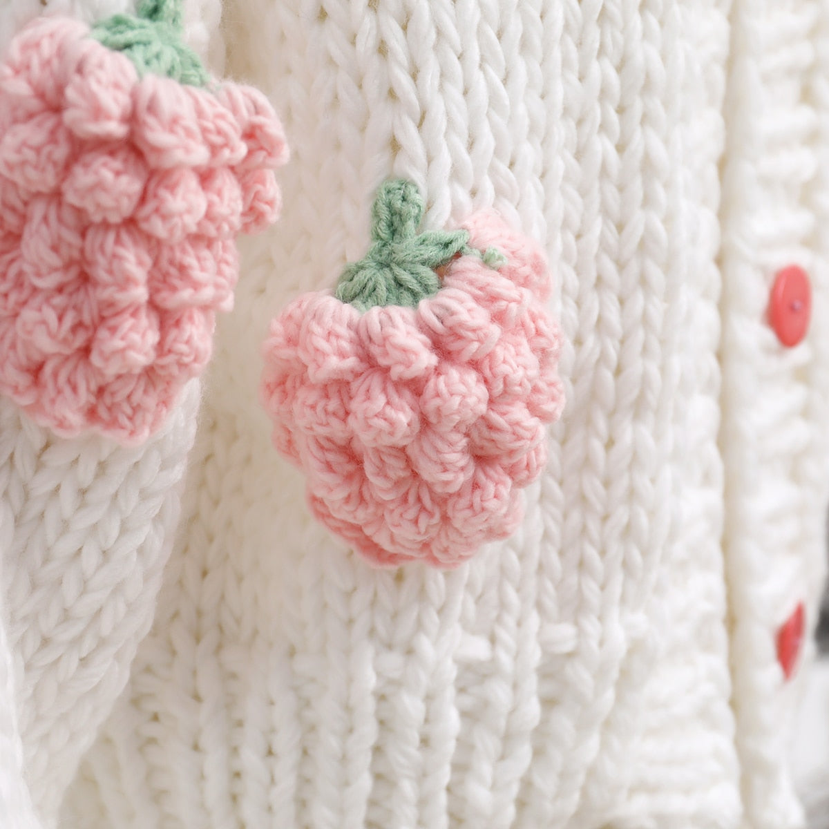 Chunky Strawberry Cropped Cardigan (2 Colors)
