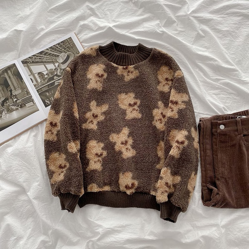 Teddy Bear Fleece Sweater (3 Colors)