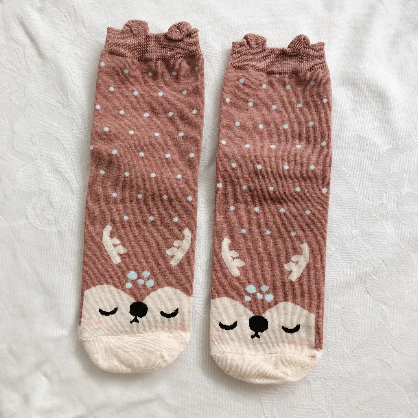 Spotted Deer Sock Set (Rust/Khaki)