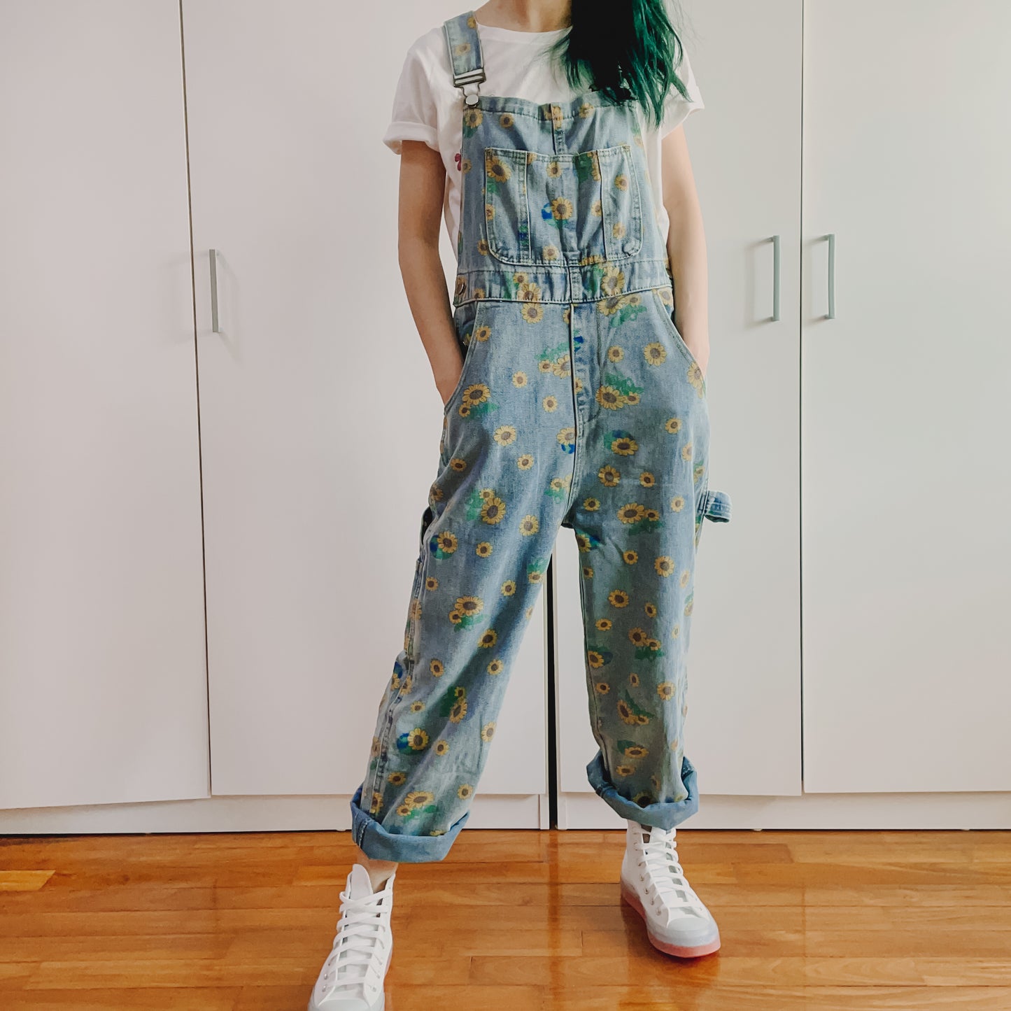 Sunflower Denim Overalls (Light Blue)