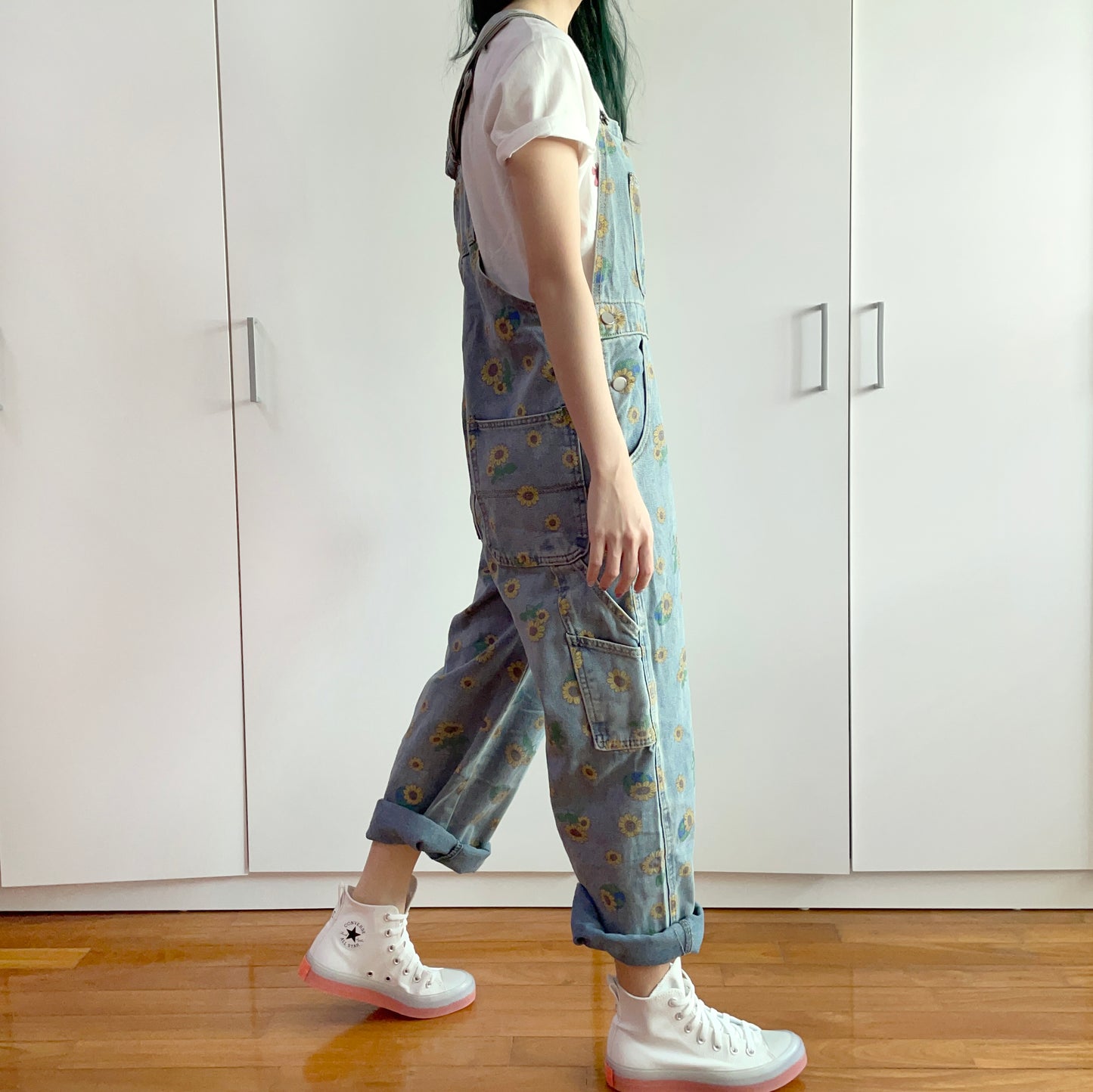 Sunflower Denim Overalls (Light Blue)
