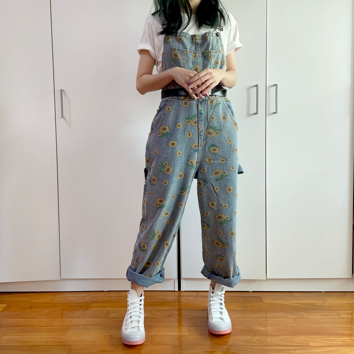 Sunflower Denim Overalls (Light Blue)