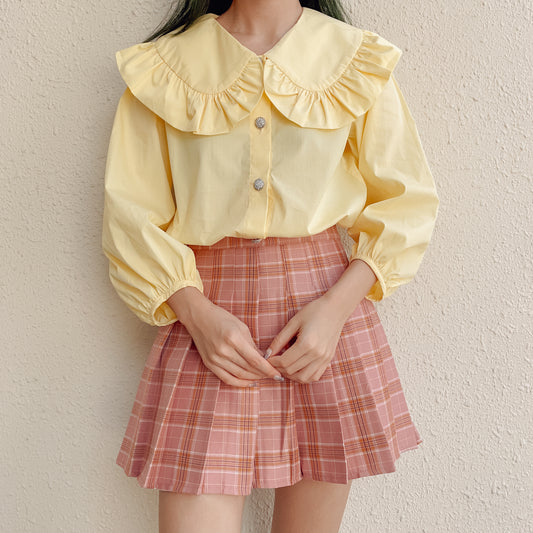Lemon Frill Button Up Shirt (Yellow)