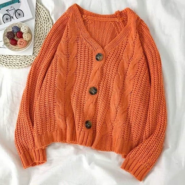 Cable Knit Cardigan (6 Colors)