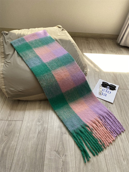 Pastel Colorblock Scarf (Purple/Green)