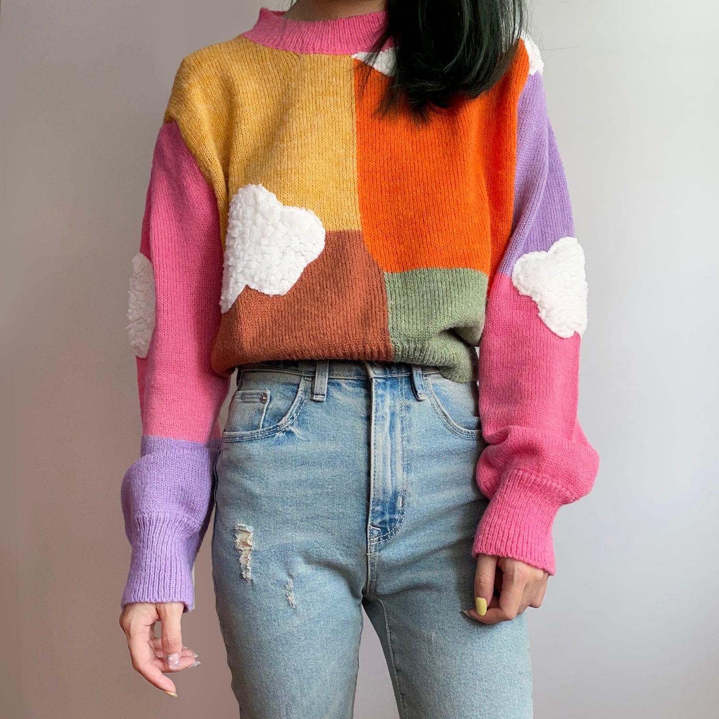 Candy Colorblock Cloud Sweater (Multicolor)