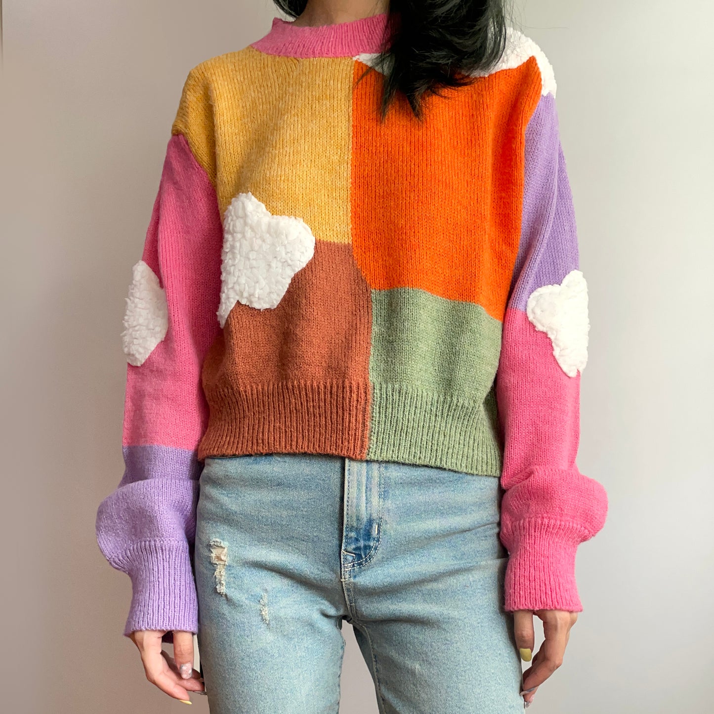 Candy Colorblock Cloud Sweater (Multicolor)