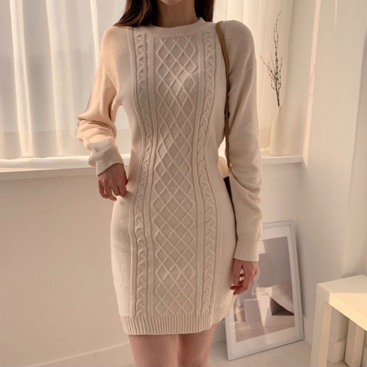 Ribbed Bodycon Mini Sweater Dress (2 Colors)