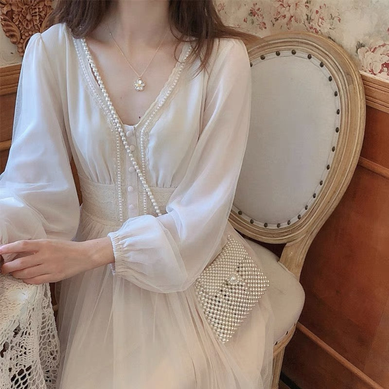 Field Of Dreams Midi Dress (Cream)