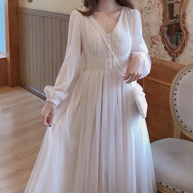 Field Of Dreams Midi Dress (Cream)