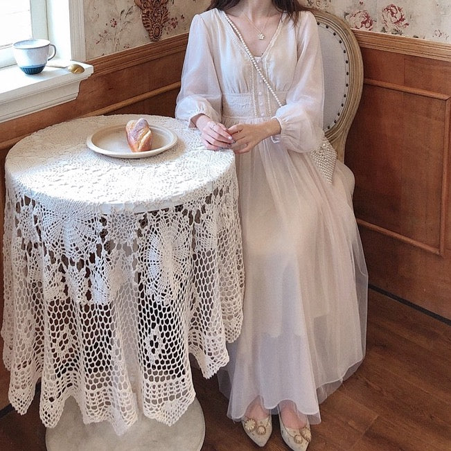Field Of Dreams Midi Dress (Cream)
